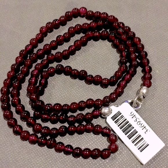 Red Garnet Cabochon Necklace with Sterling Silver 925 Lobster Claw Clasp NWT - Picture 14 of 14